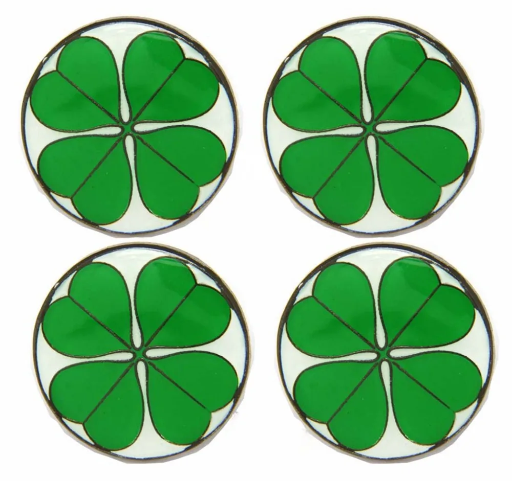

LOTS 5pcs Four 4 Leaf Lucky Clover Lapel - Hat - Cap - Tie Pin Badge Brooch Gift Souvenir Fans Gifts Jewelry 2 X 2 CM