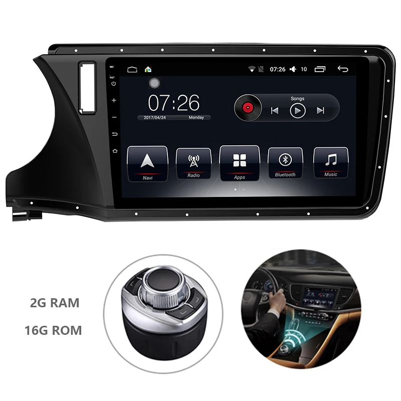Android 7 1 Din Автомобильный мультимедийный dvd-плеер для Honda City 2015-2017 GPS навигационная