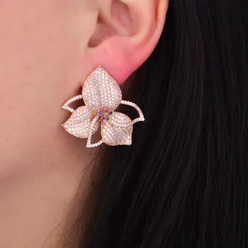 

GODKI Exclusive Lucky Flowers Multicolor Cubic Zirconia Pave Women Engagment Night Out Party Anniversary Dress Up Earring