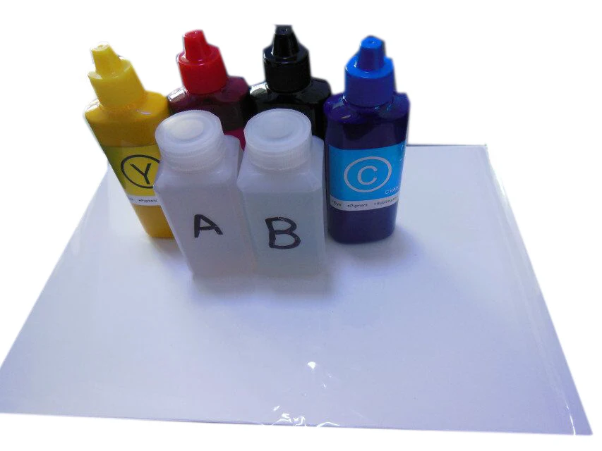 100ml Activator A & B + 10 Pcs A4 size hydrographic film + 4pcs Pigment ink For Water Printing For epson printer 500ml activator b 10 pcs a4 size hydrographic film hydrographic film activator for water printing