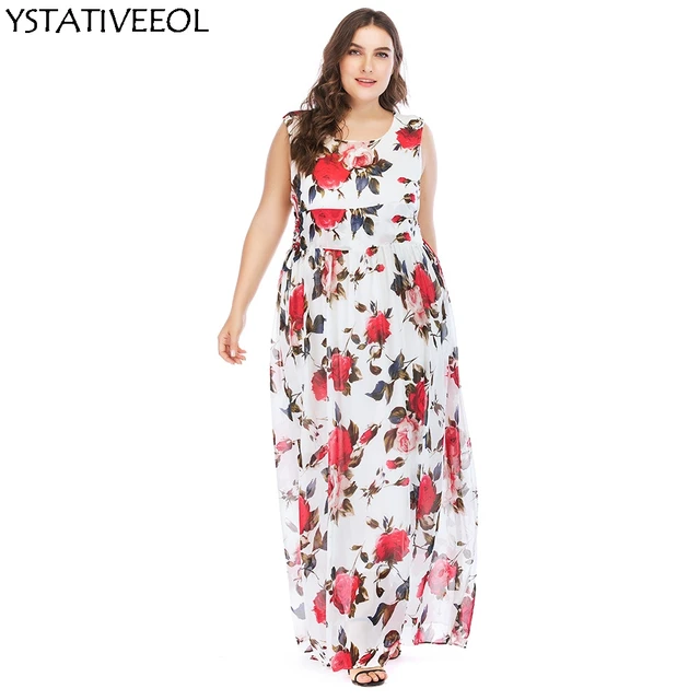 2018 Long Summer Fl Maxi Dress Women Flower Print Casual Split 2018 Long Summer Fl Maxi Dress Women Flower Print Casual Split Beach Las Elegant Cotton