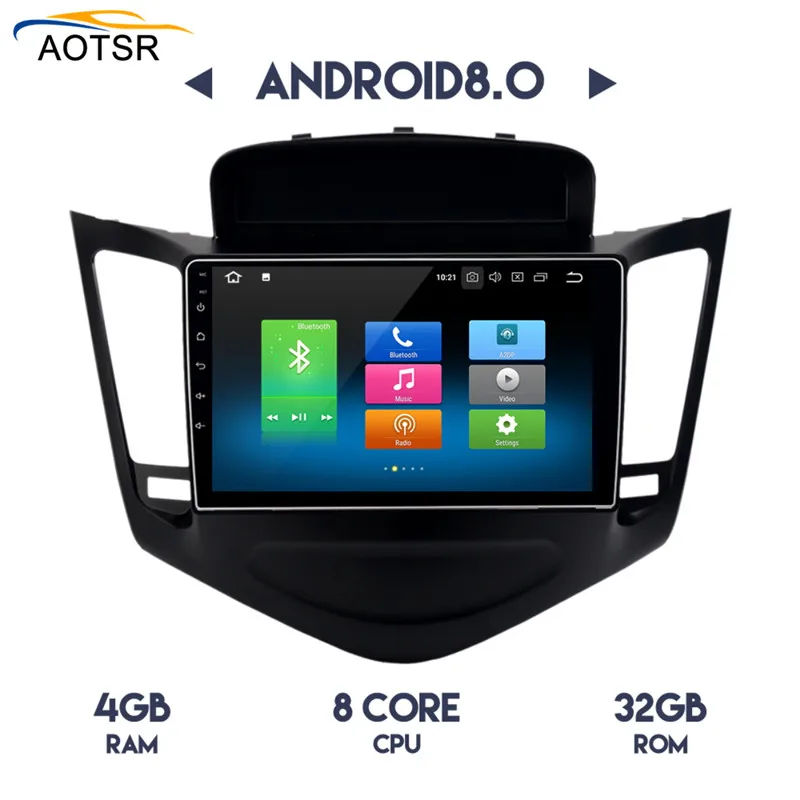 Perfect 10.2" Android 8.0 Car GPS Radio Player for Chevrolet Cruze 2008 2009 2010 2011 with Octa Core 4GB+32GB Stereo Multimedia no dvd 3
