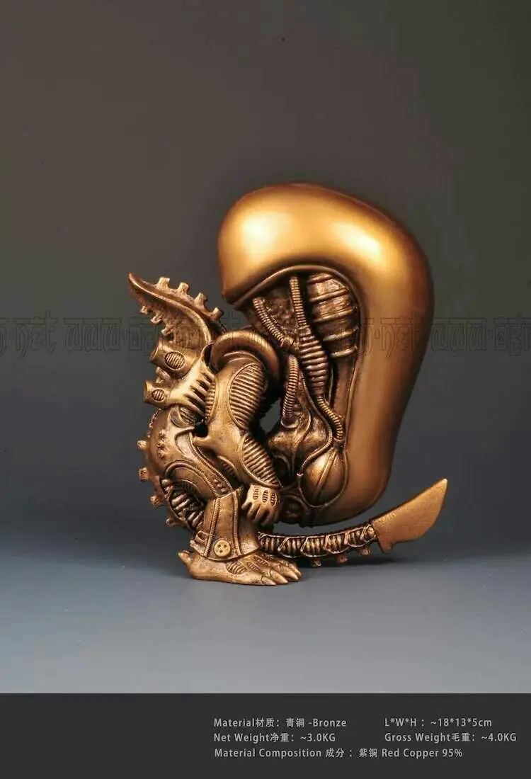 

OGRM Crafts Bronze AVP Allien Statue Home Decor Sculpture Figure Model