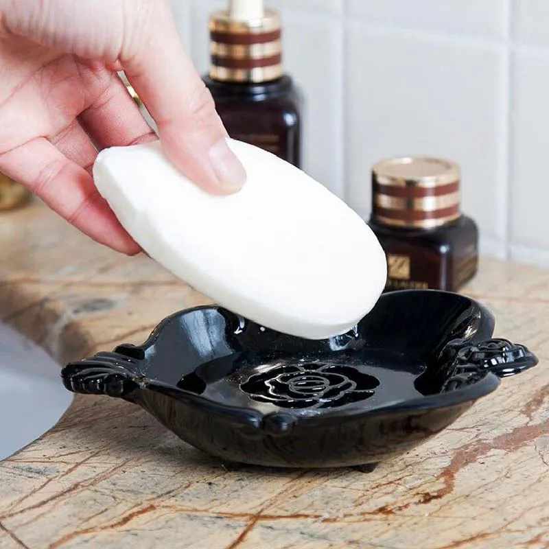 

Creative rose, ancient Lek water soap box multi-layer soap box Bathroom Travel soap dish 14*11*3.5cm
