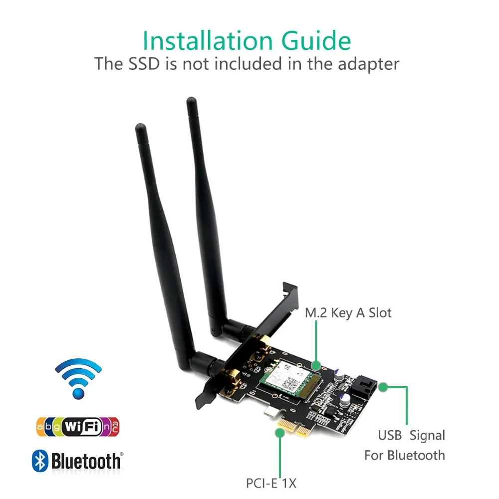 NGFF M.2 ключ A к PCI-e X1 адаптер для WiFi и Bluetooth карты