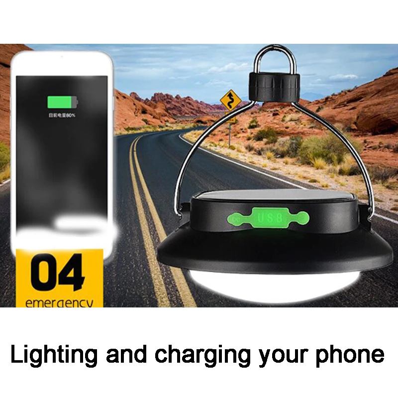 Solar Lamp Outdoor Waterproof Solar Powered Multi-function Camping Emergency Lighting Charging Tent Lamp Charge Mobile Phones (8)