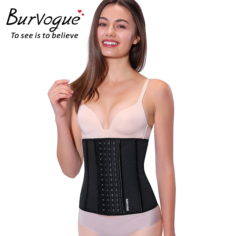 Burvogue Women Corselet Breathable Mesh Satin