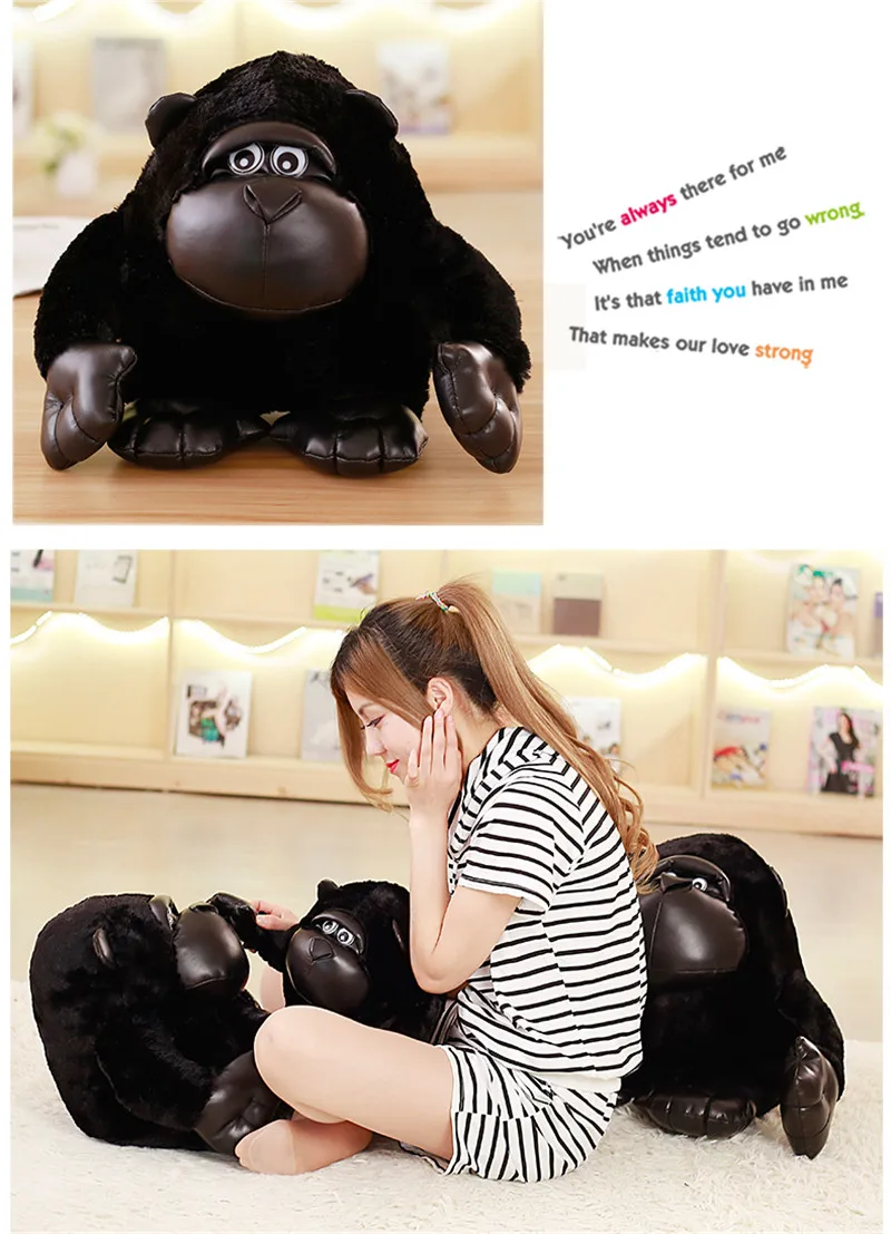 30-70 см Плюшевые настоящие черные гориллы шимпанзе орангутанг король конг обезьяна игрушка мягкая кукла игрушки для детей подарок на день рождения
