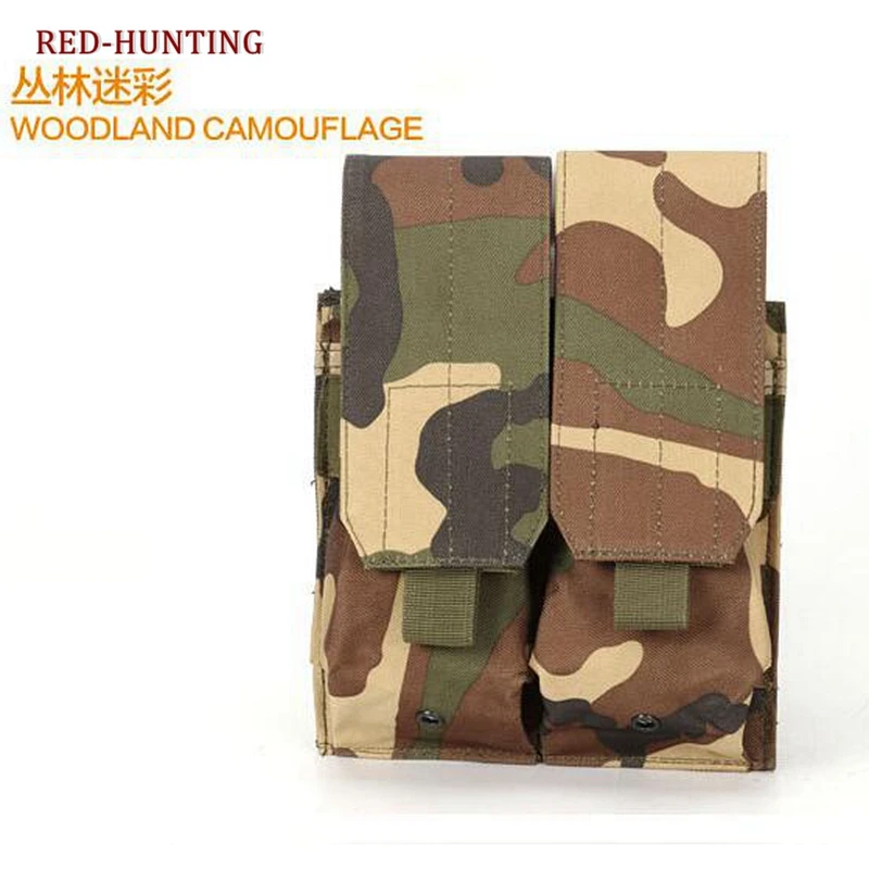 

Tactical M4/M16 Dual Double Mag Magazine Pouch attached to your tactical vest belt drop leg platform weapon bag