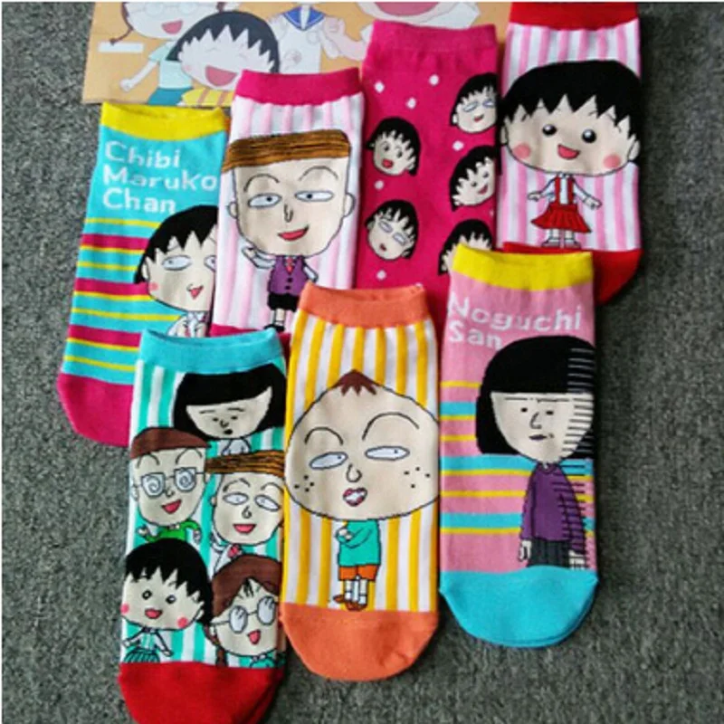 Лидер продаж года; модные хлопковые носки с героями мультфильмов Ms. Chibi Maruko