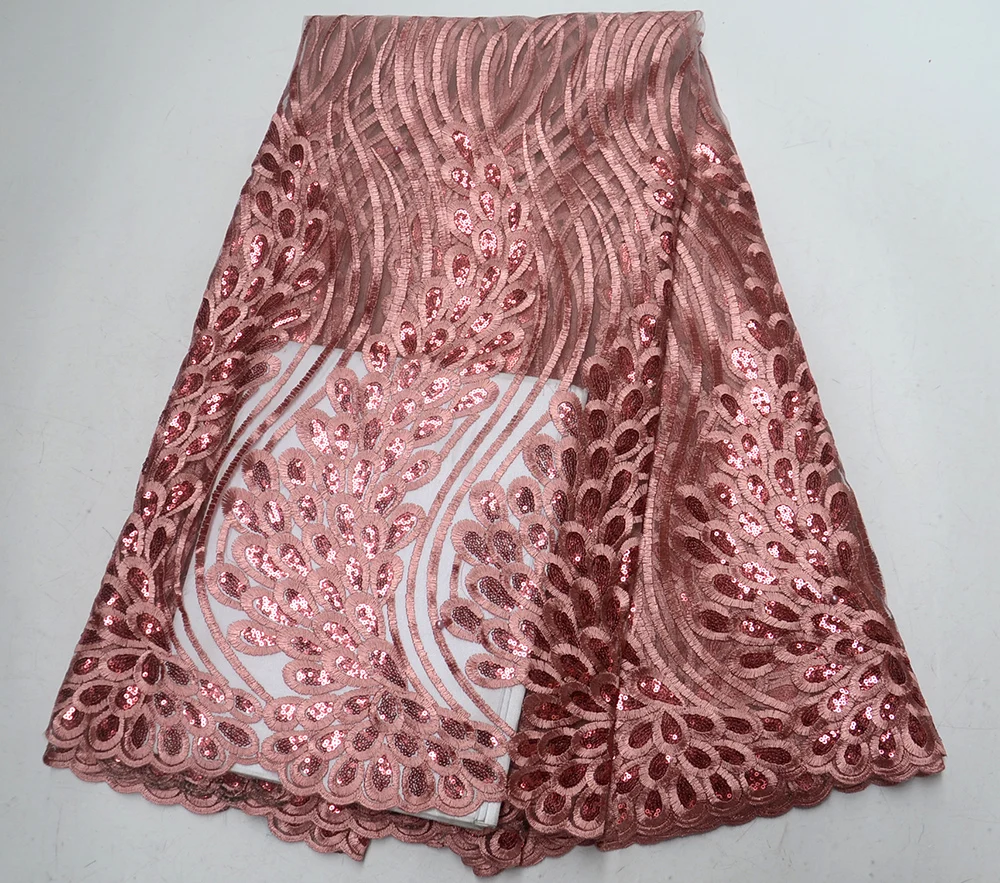 

Newest African Tulle Lace Fabric With Sequins Laces Fabric High Quality African Tulle Lace Fabric For Party dress