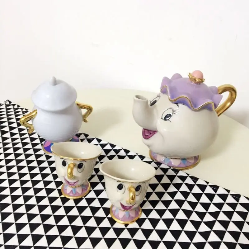 4pcs-Suits-Old-Style-Cartoon-Beauty-And-The-Beast-Mrs-Potts-Tea-Set-1-Pot-2