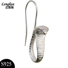 Девушки Персонализированные 925 Большие серьги серебряный ушной крючок серьги-гвоздики Змеиный узор модные аксессуары для мальчиков подарок