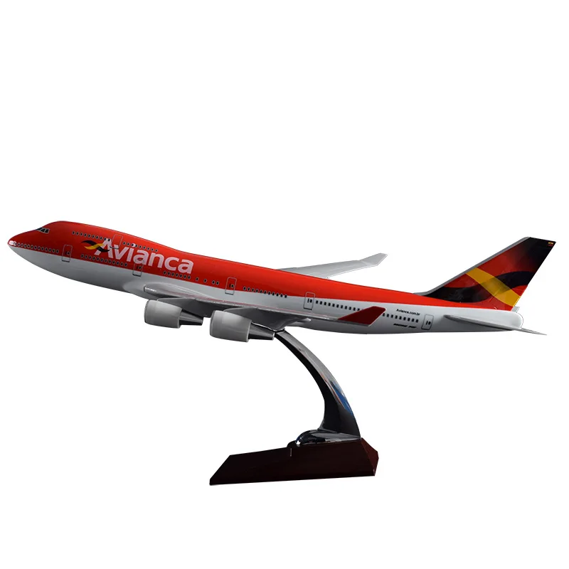 47 см Boeing 747 Колумбия авиакомпаний модель самолета смолы B747 400 Avianca Airways Аэробус