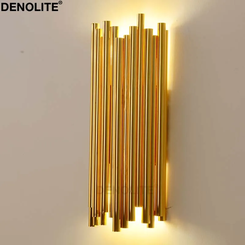 DENOLITE Роскошная золотая настенная лампа из нержавеющей стали пост Современный