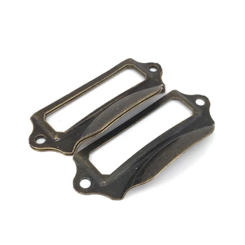 

69*29MM Antique cabinet hardware vintage Label File Paper insert Card Holder Drawer Pull /Label Frames Pull Handle