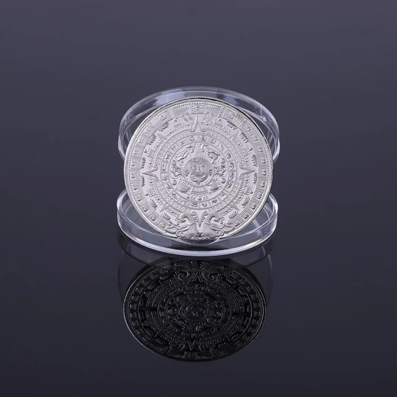 Mayan Commemorative Coin Gold Silver Plated Virtual Digital Coin Custom Ethereum Coin Litecoin Art Collection Gift