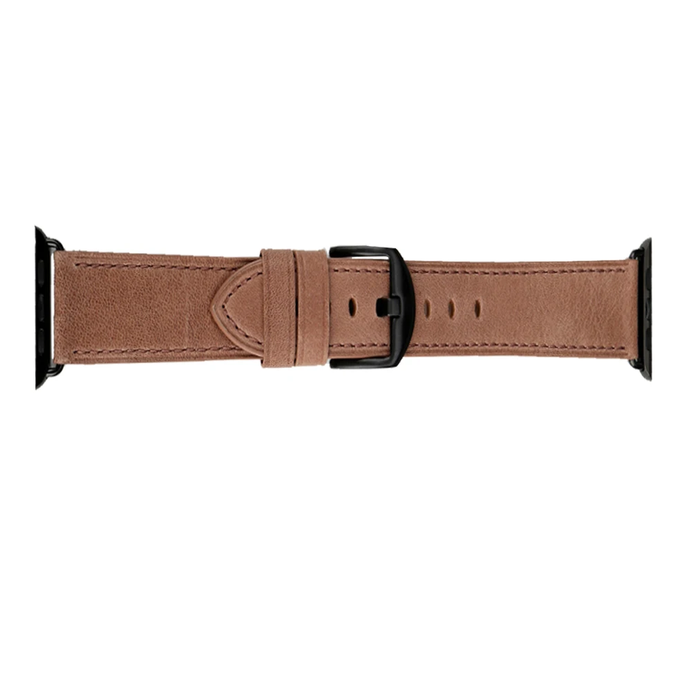 Smochm сменный ремешок из натуральной кожи для Apple Watch Series 4 Series 3 Series 2 42 мм 44 мм Nike Hermes Edition черный - Цвет: brown 44mm 42mm