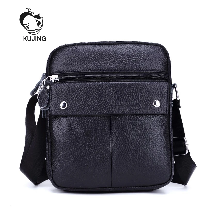 

KUJING Business Men Bag High-quality Leather Men Shoulder Messenger Bag Men Travel Leisure Package Luxury Leather Men Bag Cheap