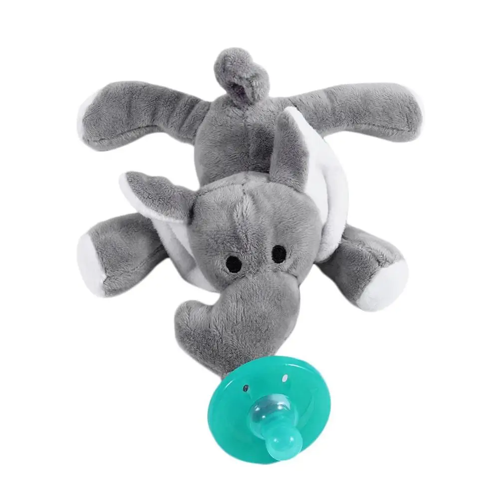 Детская Силиконовая пустышка Chupeta мультфильм Соска с животным с мягким плюшем игрушечная еда-класс силиконовые игрушки для новорожденных соски BPA бесплатно - Цвет: Elephant