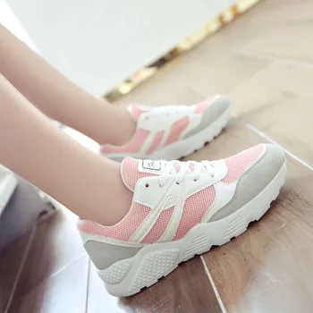 

Vogue Women Sneakers Nice Fashion Breathable Vulcanized Shose Spring Platform Sneakers Casual Pink Tenis Feminino