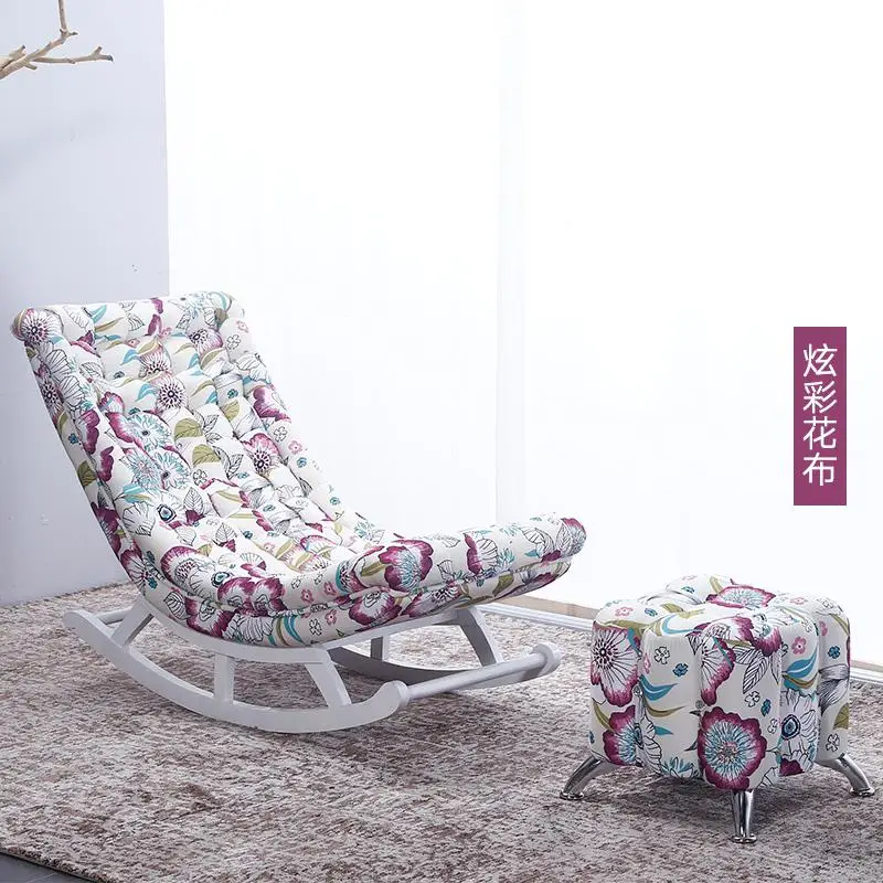 Ленивый диван стул для взрослых качалка диван-кровать с тканевой обивкой Досуг качалка шезлонг балкон один Сиеста стул-качалка - Цвет: style7