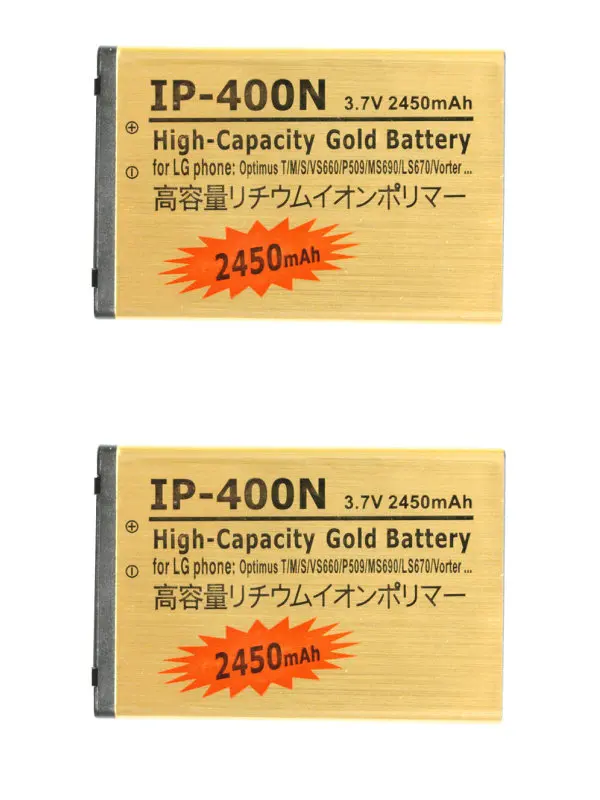 Seasonye 2 шт./лот 2450 мАч IP-400N Золотая сменная батарея для LG Optimus T/M/S/VS660 P509 MS690 LS670