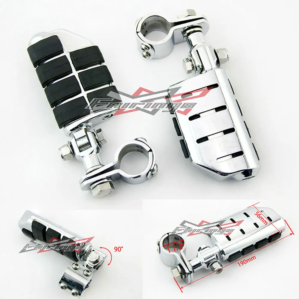 CHROME 1 1 2 FOOT PEG FOOTPEG MOUNTS FOR HARLEY ENGINE GUARD HIGHWAY METRIC