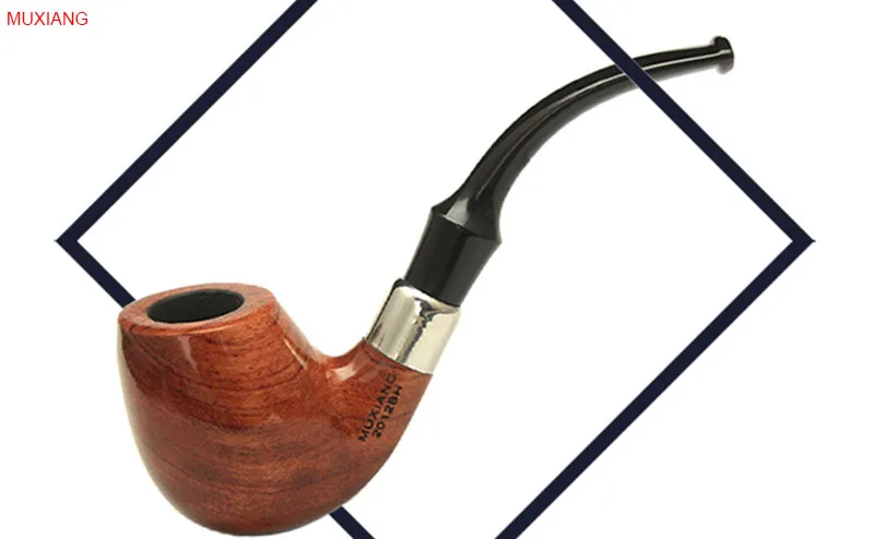 1 muxiang rosewood tobacco pipe bent smoking pipe with 10 smoking tools kit 9mm filter cleaners pipe rack knife