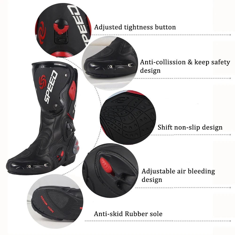 Кожаные ботинки в байкерском стиле из ультрафибры; обувь для мотокросса; Stiefel Bottes Laarzen Bot Botas Stivali в подарок