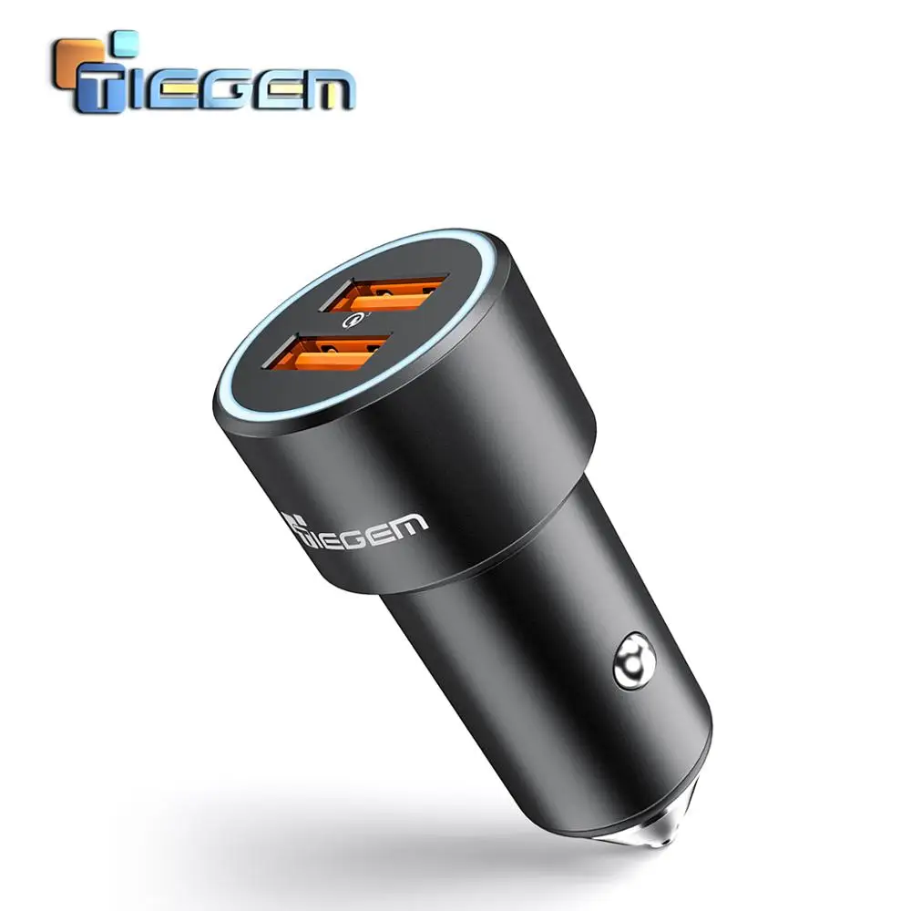 TIEGEM 36 Вт автомобильное зарядное устройство двойной USB быстрая зарядка 3,0 мобильный телефон автомобильное зарядное устройство адаптер быстрое зарядное устройство для samsung S8 S9 huawei P20