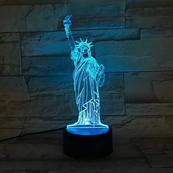 

Statue Of Liberty 3D led night Light Gradient color table Lamp for home decoration
