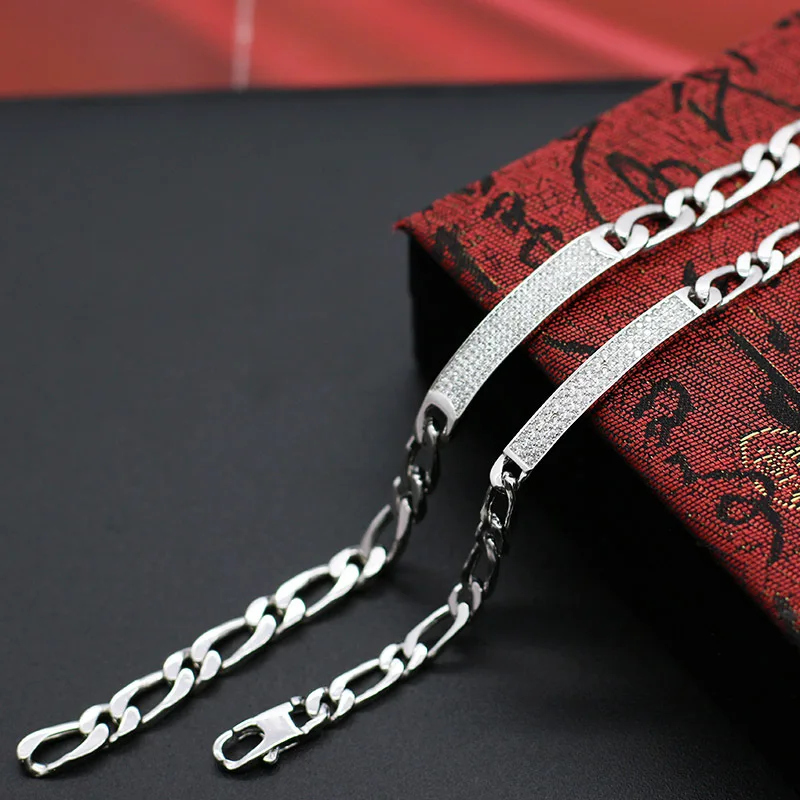 

Han edition fashion S925 silver inlaid a cowboy a bracelet with high quality air man hand catenary factory direct sale