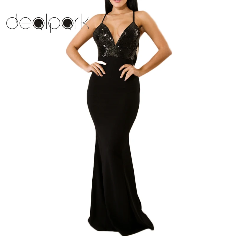 

Sexy Slip Dress Women Bodycon Sequined Dress V Neck Backless Elegant Night Party Club Wear Maxi Dresses female Black/Burgundy
