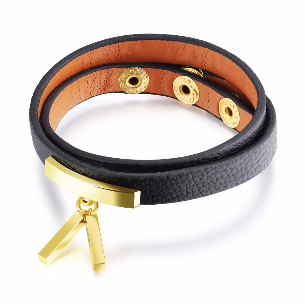 Women Leather Bracelets Bangles Simple Design Bracelet Jewelry Double