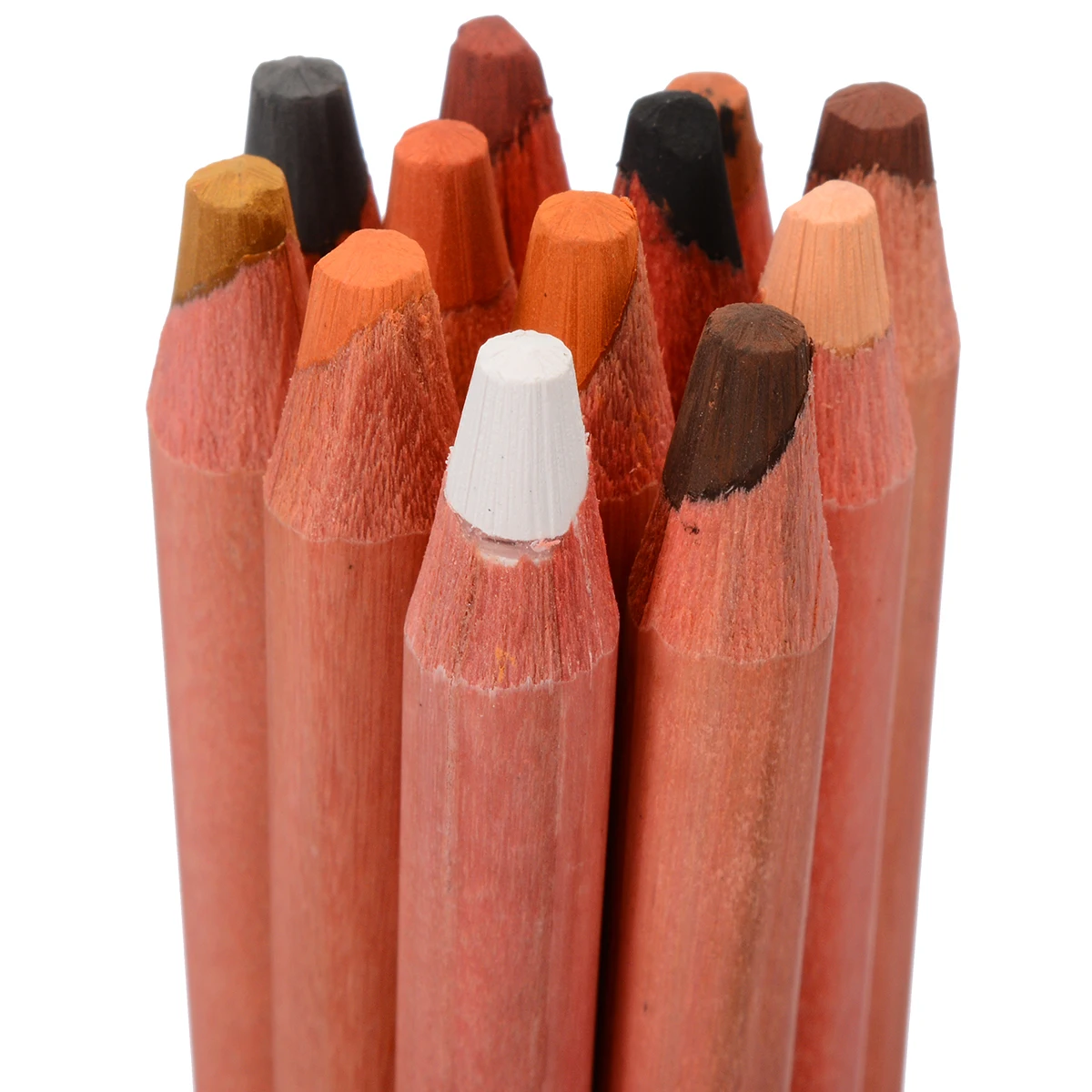 12Pcs Colored Pencils Wood Pastel Pencils Professional Portrait Drawing Skin Tints Soft Pastel Colored Pencils 175mm