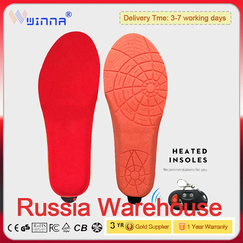 

remote control heating insole EVA insole winter woman boots pad Russian overseas warehouse free shipping size 41-46#