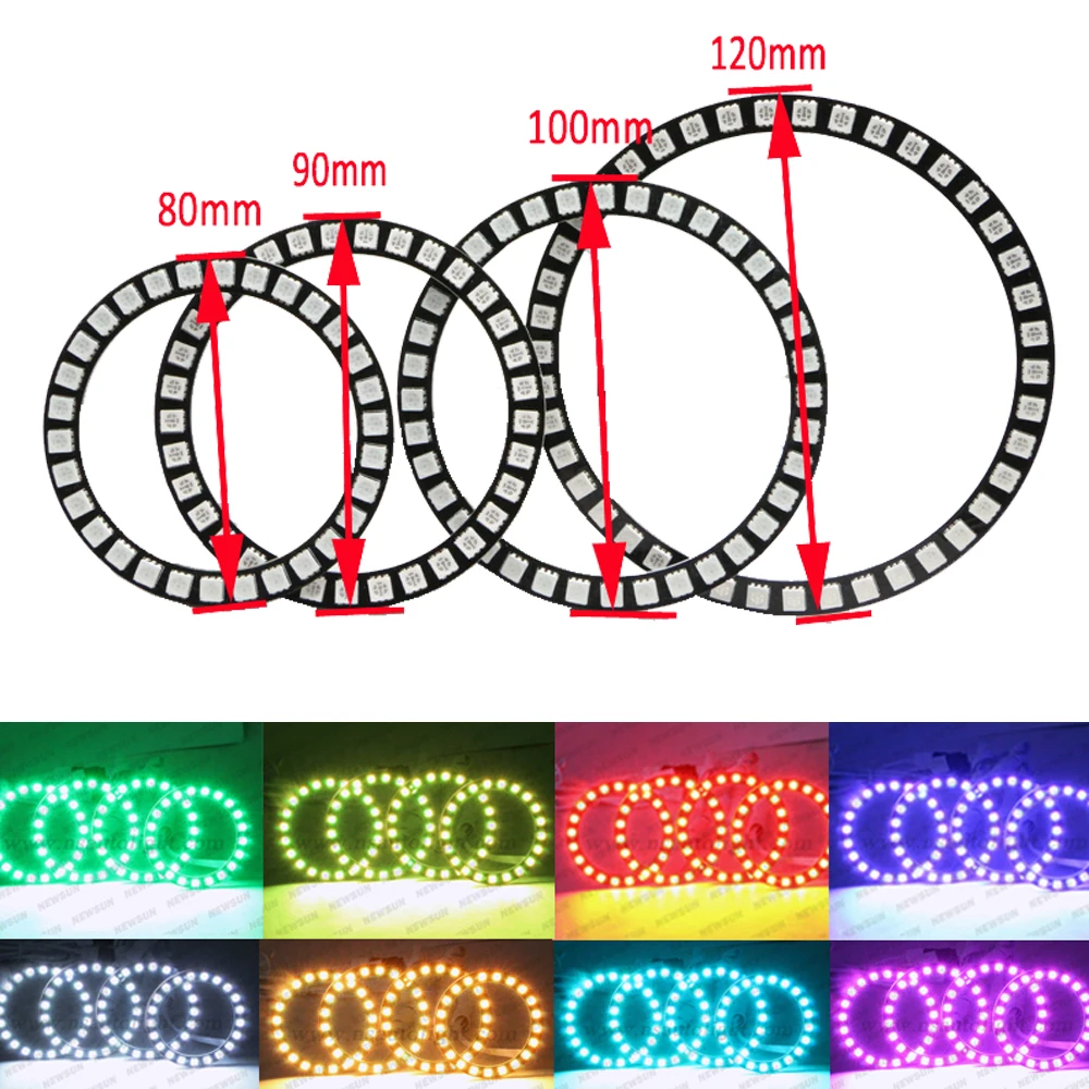 IR Remote RGB Led Halo Ring light 40mm 50mm 66 72mm 75mm 80mm 90mm