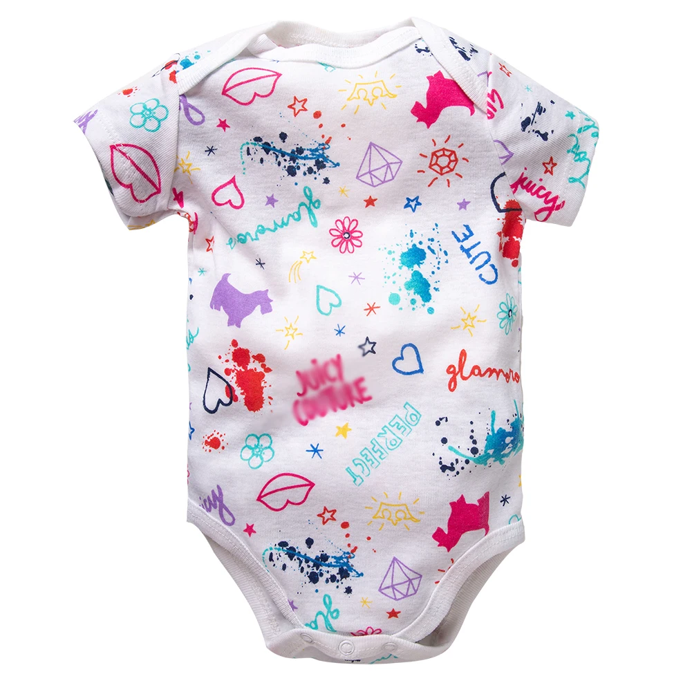 Одежда для новорожденных девочек; Детский боди с короткими рукавами и круглым вырезом; хлопок; От 6 до 12 месяцев; комбинезон для маленьких девочек