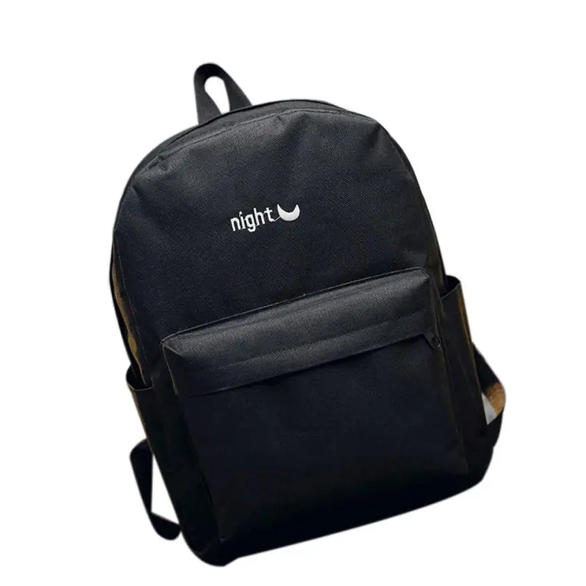 

Sale Women Simple Canvas Satchel Day Night Letters Backpack Rucksack Mochila Backpacks for adolescent girls School supplies
