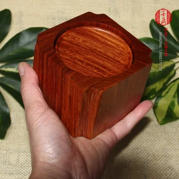 

Special offer mahogany wood cup saucer Burma rosewood beautiful natural round 6 Coasters Set