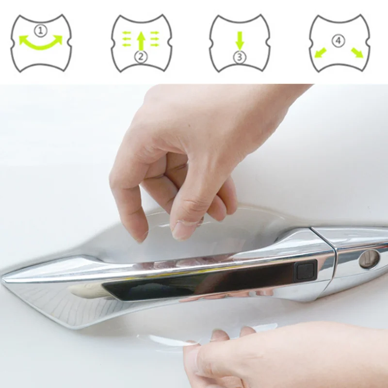 

4Pcs Car door Handle Protection Film Car sticker for Hyundai IX35 IX45 Sonata Verna Solaris Elantra Tucson Mistra IX25 I30