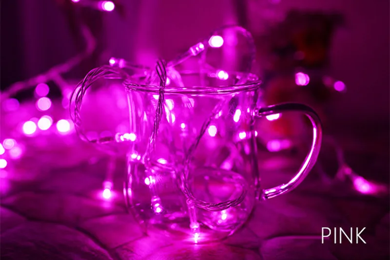 ZPAA 10 м/20 м/30 м/50 м/100 м светодиодный водонепроницаемый светильник-гирлянда в виде сосульки, новогодний, Свадебный, вечерний светодиодный светильник для наружной рождественской декорации - Испускаемый цвет: Розовый