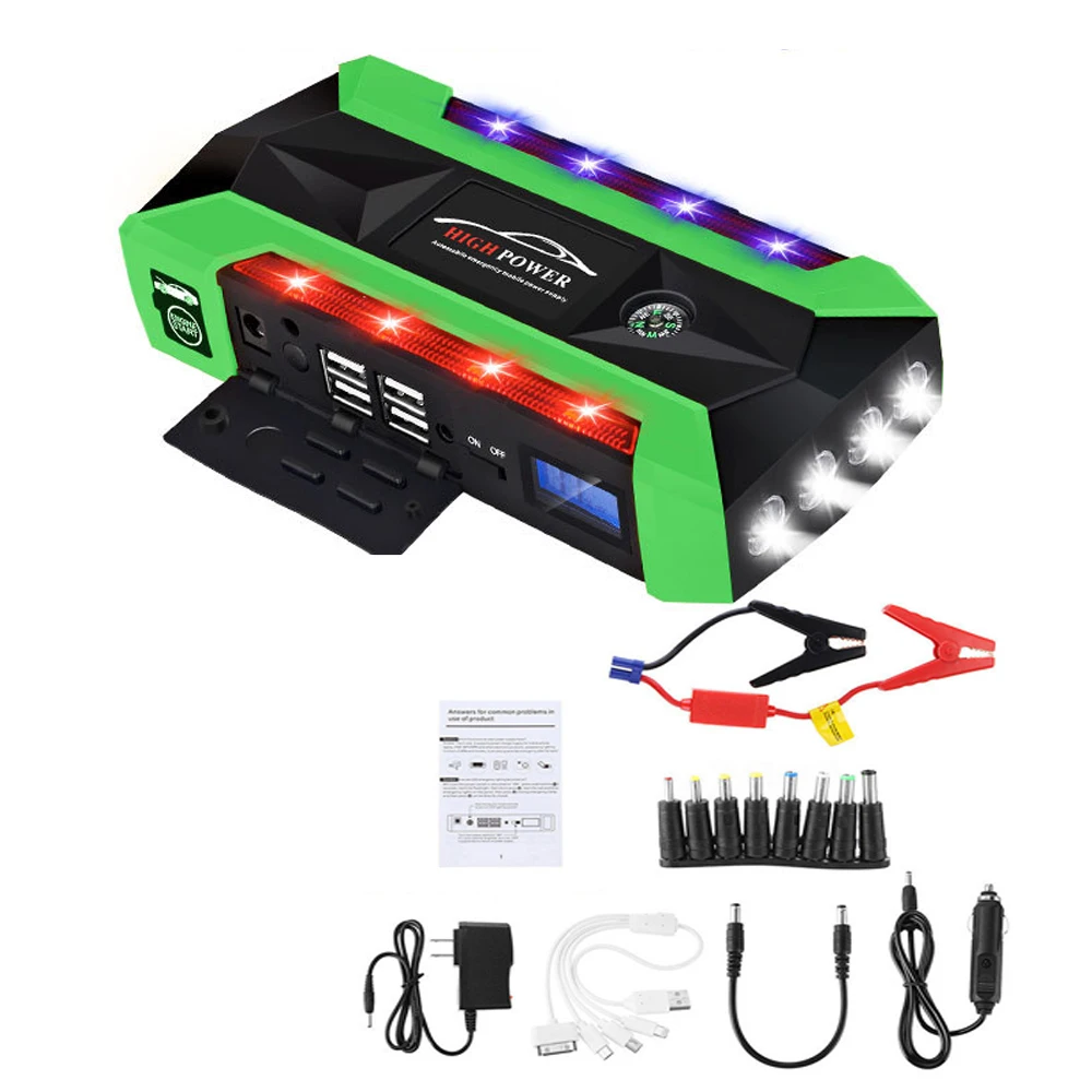 

Multifunction Jump Starter 89800mAh 12V 4USB 600A Portable Car Battery Charger Emergency Starting Power Bank Tool Kit