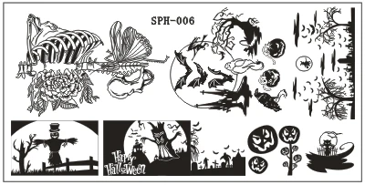Рождество и Хэллоуин шаблон пластины для штамповки ногтей изображения ногтей печать штампы маникюрные шаблон инструменты для дизайна ногтей - Цвет: SPH006