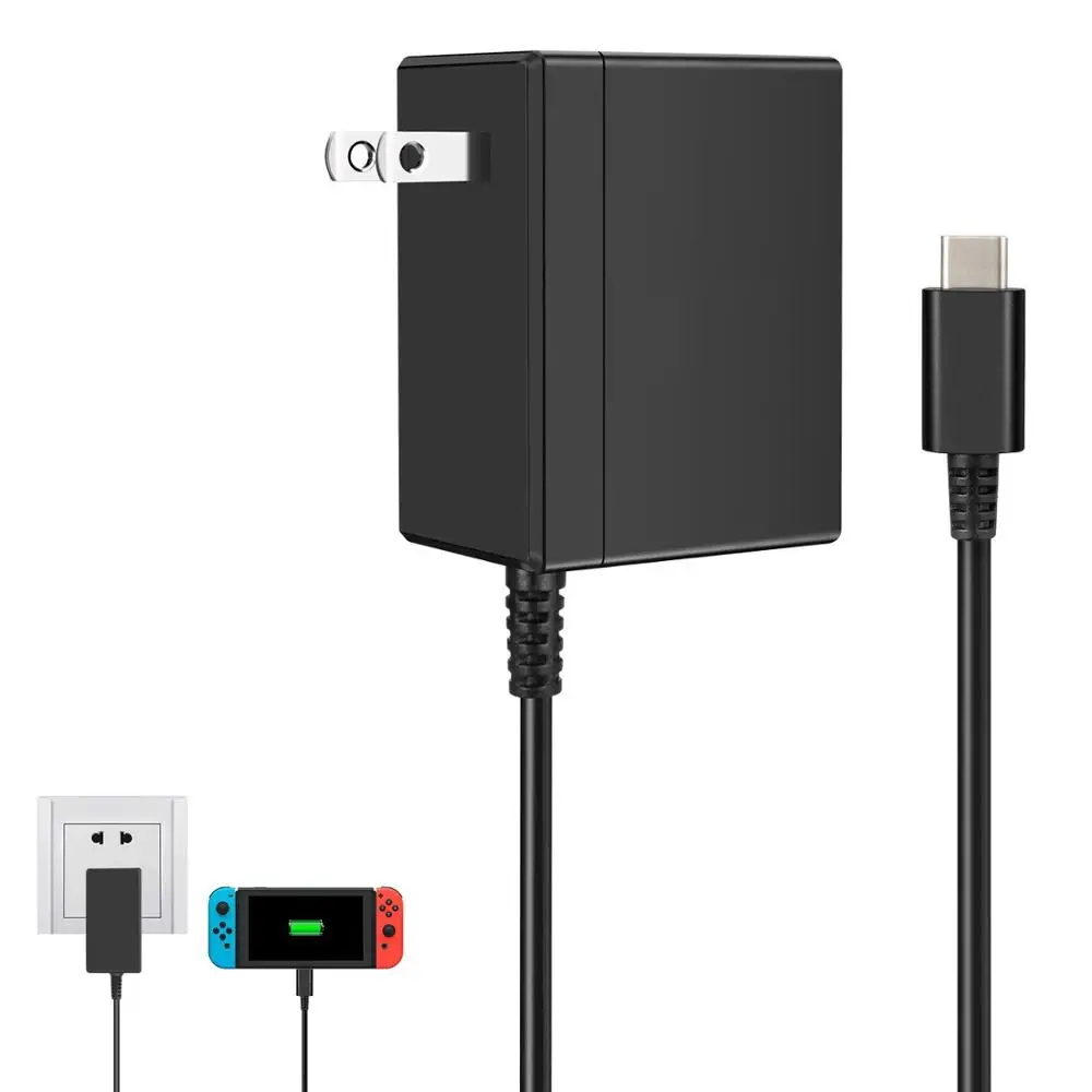 

US Plug AC Adapter Charger For Nintend Switch NS Game Console Wall Travel Home Charge 5V 2.6A Charging USB Type C Power Supply