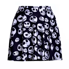 Летний стиль, сексуальная женская юбка, популярная цифровая печать, мода, для отдыха, для мужчин, милое белое лицо, Череп, выше Юбки До Колена, Прямая поставка