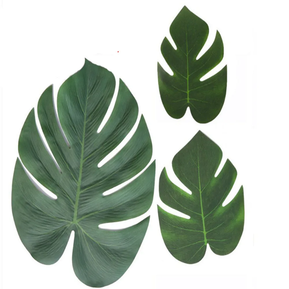 12 шт Искусственные тропические Пальмовые Листья черепаха лист имитация гибискуса цветок Гавайский джунгли пляж тема украшения для вечеринки сделанные своими руками