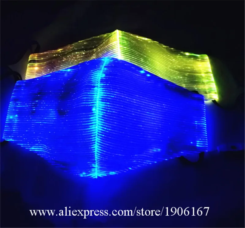 Led fiber optic masks, light-emitting masks, luminous bar riding masks, electric syllables, music festival masks14