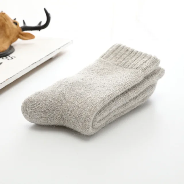Super Thicker Solid Socks Merino Wool Rabbit Socks Against Cold Snow Russia Winter Warm Funny Happy Male Men Socks Beige socks 02